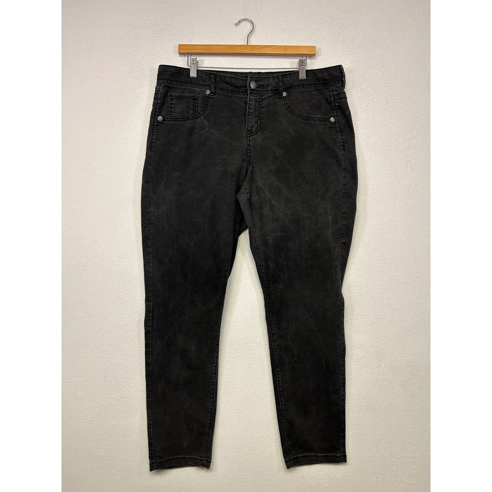Casual Grunge Maurices Womens 18 Black Faded Skinny Denim Jeans